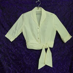 Alfred Angelo Womens Small Ivory Satin Short Shirt Blouse READ Pirate Costume